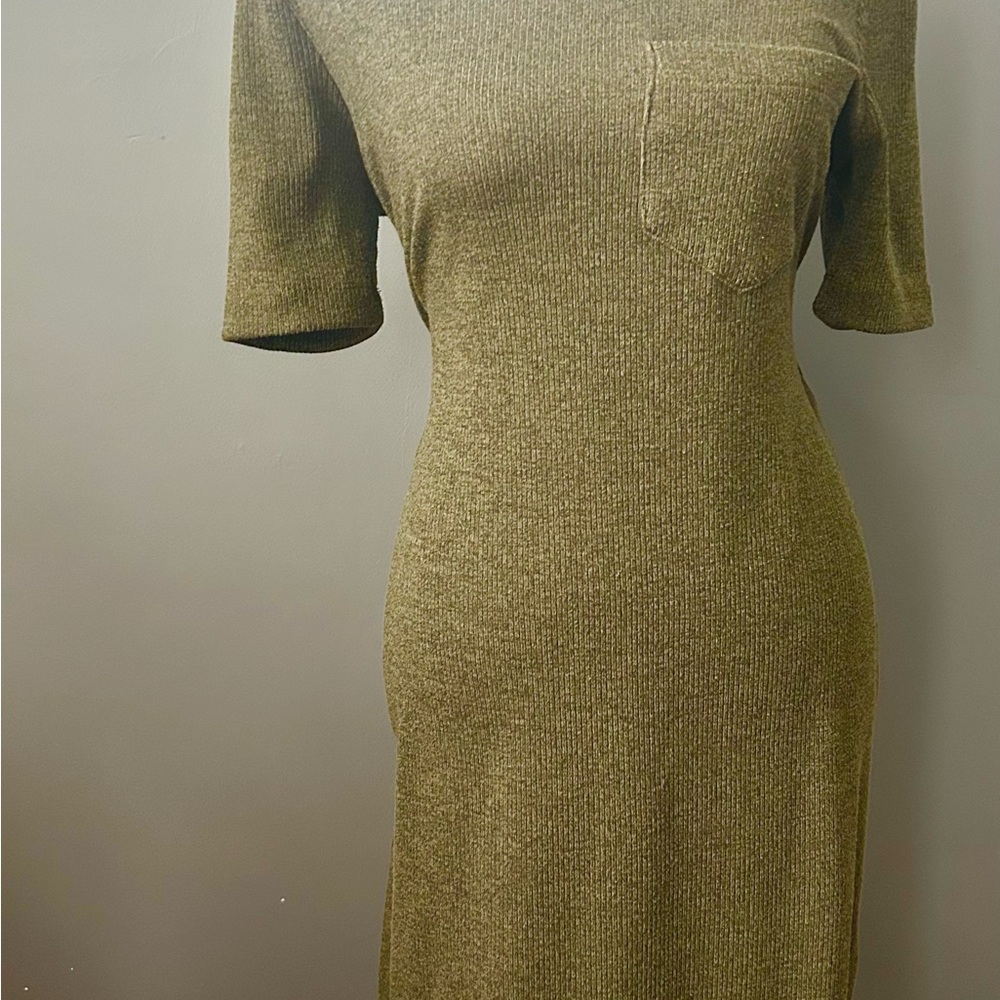 Madewell Olive Long Sleeve Dress